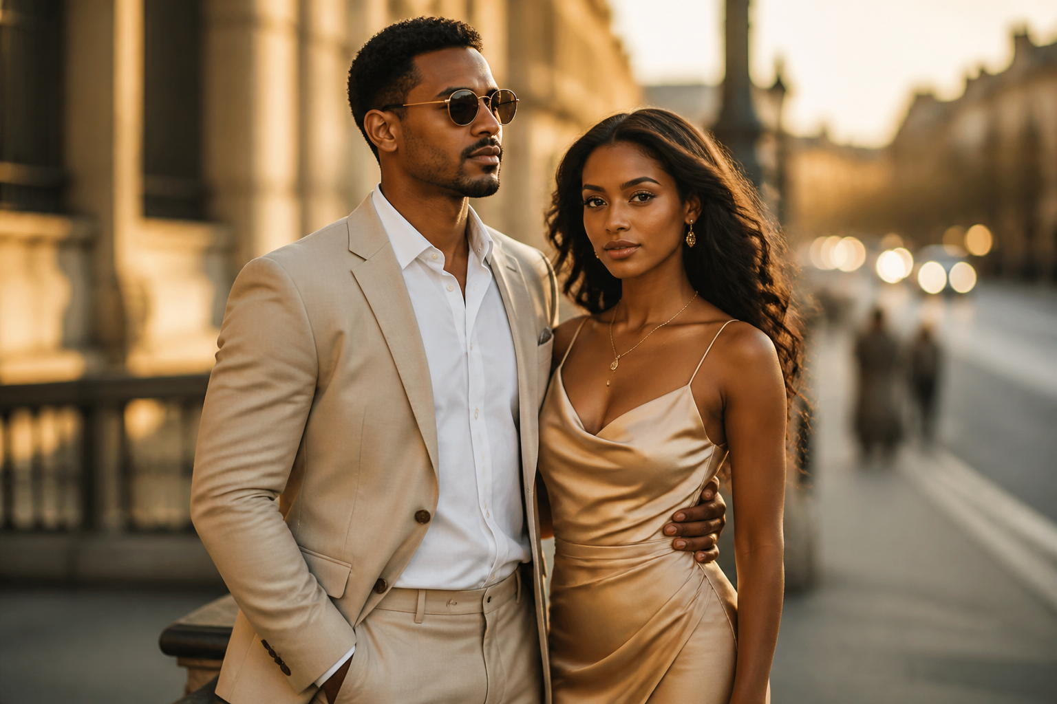 Stylish couple enjoying an elegant evening together